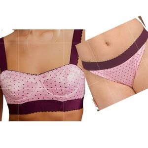 Free People NWT M Viva la inderwire long line bra & bikini cut briefs